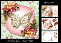 Floral Butterfly - Blush Roses