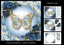 Floral Butterfly - Willow Pattern