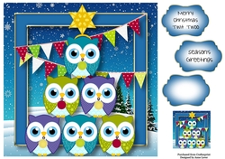 Christmas Tree Of Owls 8x8