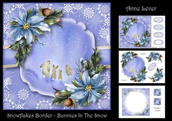 Snowflakes Border - Bunnies In The Snow