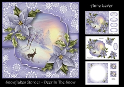 Snowflakes Border - Deer In The Snow