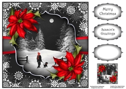 Snowflakes Border - Midnight Christmas Walk 8x8