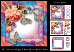 Art Nouveau Bright & Butterflies - Peach Rose
