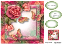 Art Nouveau Bright & Butterflies - Downton Rose 8x8