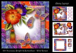 Art Nouveau Bright & Butterflies - Wild Roses