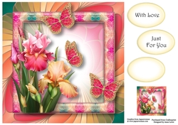 Art Nouveau Bright & Butterflies - Blush Iris 8x8