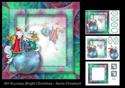 Art Nouveau Bright Christmas - Santa Ornament