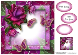 Art Nouveau Bright & Butterflies - Twilight Roses 8x8