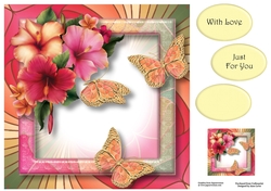 Art Nouveau Bright & Butterflies - Hibiscus 8x8