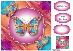 Art Nouveau Butterflies 4 8x8