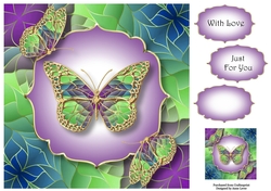 Art Nouveau Butterflies 10 8x8