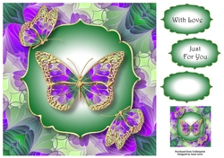 Art Nouveau Butterflies 9 8x8