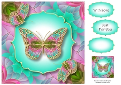 Art Nouveau Butterflies 8 8x8