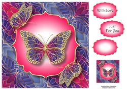 Art Nouveau Butterflies 12 8x8