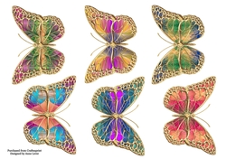 Art Nouveau Bright Butterflies JPEG Sheet 1