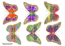 Art Nouveau Bright Butterflies JPEG Sheet 2