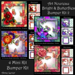 Art Nouveau Bright & Butterflies Bumper Kit 2