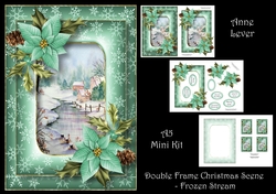 Double Frame Christmas Scene - Frozen Stream