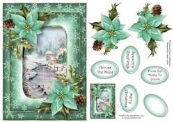Double Frame Christmas Scene - Frozen Stream A5