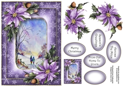 Double Frame Christmas Scene - A Christmas Walk A5