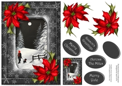 Double Frame Christmas Scene - Midnight Walk A5