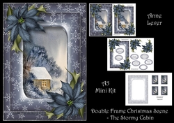 Double Frame Christmas Scene - The Stormy Cabin