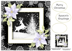 Monochrome Christmas Stag 8x8
