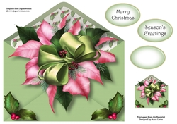 Christmas Envelope Of Flowers - Pink Poinsettia 8x8