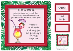 Party Cocktails - Tequila Sunrise 8x8