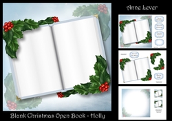 Blank Christmas Open Book - Holly