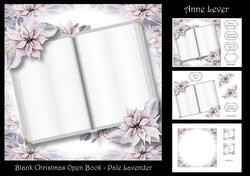 Blank Christmas Open Book - Pale Lavender