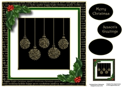 Gold Swirl Christmas - Baubles 8x8