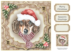 Gorgeous Christmas Dog - Dachshund 8x8