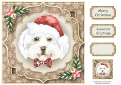 Gorgeous Christmas Dog - Maltese 8x8