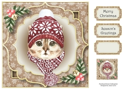 Gorgeous Christmas Cat - Tabby 8x8