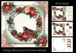 Vintage Watercolour Christmas Wreath