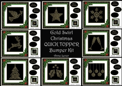 Gold Swirl Christmas QUICK TOPPER Bumper Kit
