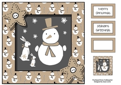 Scandi Christmas - The Hare & The Snowman 8x8