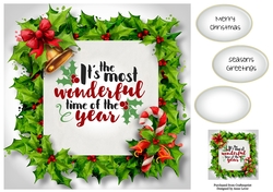 Festive Holly Frame - The Most Wonderful Time 8x8