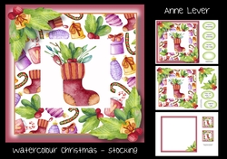 Watercolour Christmas - Stocking