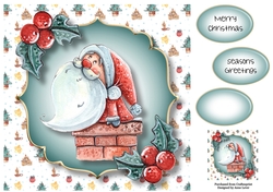 Santa In The Chimney 8x8