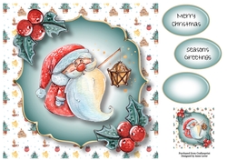Santa With Lantern 8x8