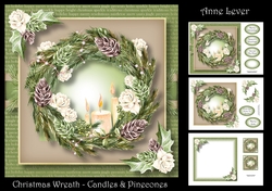 Christmas Wreath - Candles & Pinecones