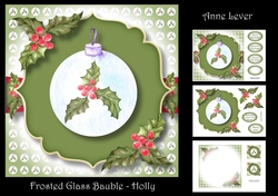 Frosted Glass Bauble - Holly