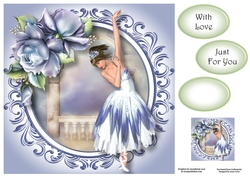 Beautiful Ballerina With Porcelain Roses 8x8