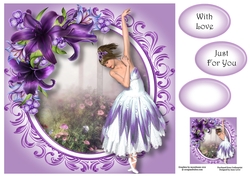 Beautiful Ballerina With Purple Lilies 8x8