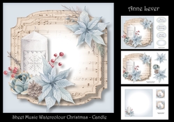 Sheet Music Watercolour Christmas - Candle