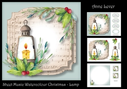 Sheet Music Watercolour Christmas - Lamp