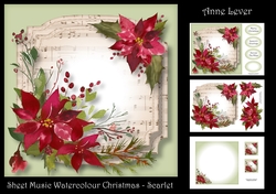 Sheet Music Watercolour Christmas - Scarlet
