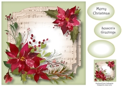 Sheet Music Watercolour Christmas - Scarlet 8x8